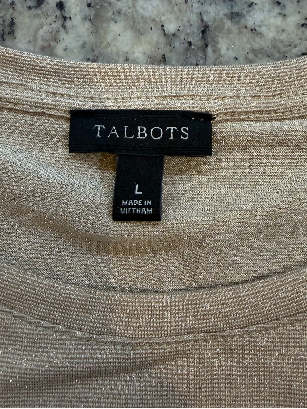 Talbots gold long sleeve top Size L - Picture 2 of 4